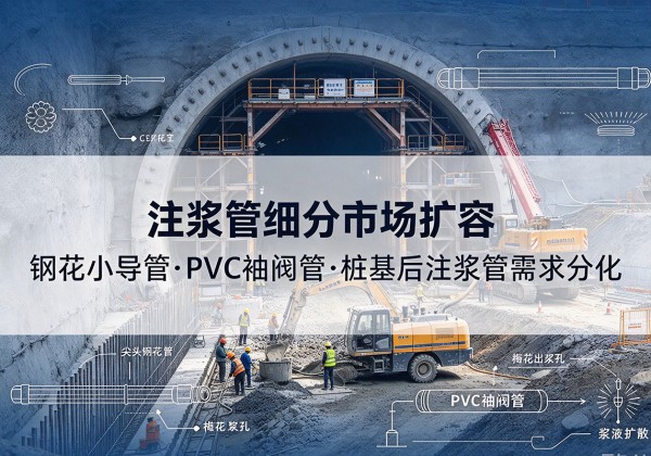 丛台注浆管细分市场扩容，隧道钢花小导管、PVC 袖阀管、桩基后注浆管需求分化